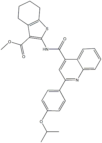 methyl 2-({[2-(4-isopropoxyphenyl)-4-quinolinyl]carbonyl}amino)-4,5,6,7-tetrahydro-1-benzothiophene-3-carboxylate,445234-54-8,结构式