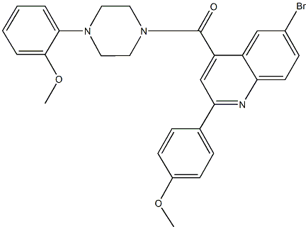 6-bromo-2-(4-methoxyphenyl)-4-{[4-(2-methoxyphenyl)-1-piperazinyl]carbonyl}quinoline,445236-07-7,结构式