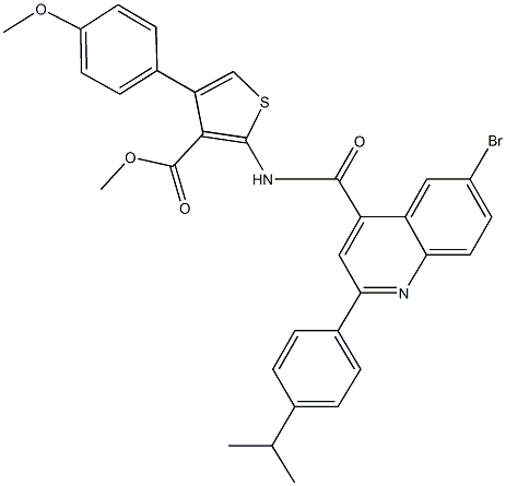 methyl 2-({[6-bromo-2-(4-isopropylphenyl)-4-quinolinyl]carbonyl}amino)-4-(4-methoxyphenyl)-3-thiophenecarboxylate Structure