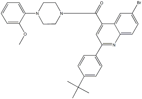 6-bromo-2-(4-tert-butylphenyl)-4-{[4-(2-methoxyphenyl)-1-piperazinyl]carbonyl}quinoline,445236-17-9,结构式