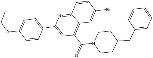 4-{4-[(4-benzyl-1-piperidinyl)carbonyl]-6-bromo-2-quinolinyl}phenyl ethyl ether Struktur