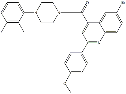 6-bromo-4-{[4-(2,3-dimethylphenyl)-1-piperazinyl]carbonyl}-2-(4-methoxyphenyl)quinoline Structure