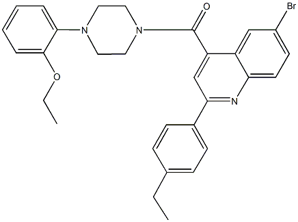 6-bromo-4-{[4-(2-ethoxyphenyl)-1-piperazinyl]carbonyl}-2-(4-ethylphenyl)quinoline Structure