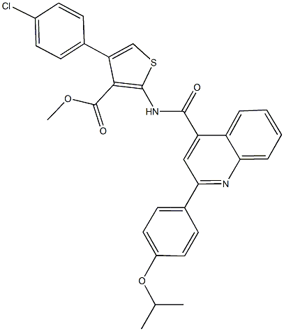 methyl 4-(4-chlorophenyl)-2-({[2-(4-isopropoxyphenyl)-4-quinolinyl]carbonyl}amino)-3-thiophenecarboxylate Structure