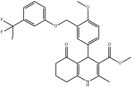 methyl 4-(4-methoxy-3-{[3-(trifluoromethyl)phenoxy]methyl}phenyl)-2-methyl-5-oxo-1,4,5,6,7,8-hexahydro-3-quinolinecarboxylate|