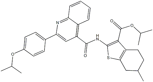 445236-69-1 isopropyl 2-({[2-(4-isopropoxyphenyl)-4-quinolinyl]carbonyl}amino)-6-methyl-4,5,6,7-tetrahydro-1-benzothiophene-3-carboxylate