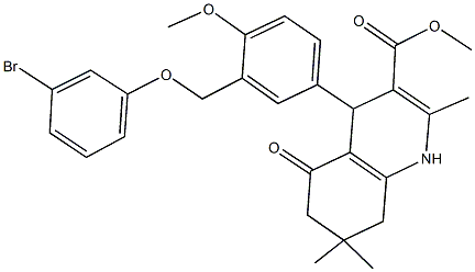 445236-77-1 methyl 4-{3-[(3-bromophenoxy)methyl]-4-methoxyphenyl}-2,7,7-trimethyl-5-oxo-1,4,5,6,7,8-hexahydro-3-quinolinecarboxylate