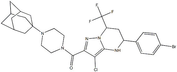 2-{[4-(1-adamantyl)-1-piperazinyl]carbonyl}-5-(4-bromophenyl)-3-chloro-7-(trifluoromethyl)-4,5,6,7-tetrahydropyrazolo[1,5-a]pyrimidine Structure