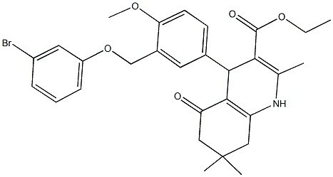 445236-87-3 ethyl 4-{3-[(3-bromophenoxy)methyl]-4-methoxyphenyl}-2,7,7-trimethyl-5-oxo-1,4,5,6,7,8-hexahydro-3-quinolinecarboxylate