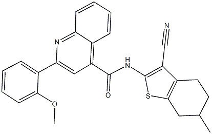 N-(3-cyano-6-methyl-4,5,6,7-tetrahydro-1-benzothien-2-yl)-2-(2-methoxyphenyl)-4-quinolinecarboxamide,445237-07-0,结构式