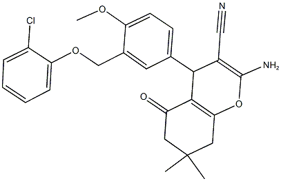 2-amino-4-{3-[(2-chlorophenoxy)methyl]-4-methoxyphenyl}-7,7-dimethyl-5-oxo-5,6,7,8-tetrahydro-4H-chromene-3-carbonitrile|