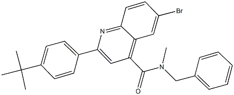 N-benzyl-6-bromo-2-(4-tert-butylphenyl)-N-methyl-4-quinolinecarboxamide,445237-17-2,结构式