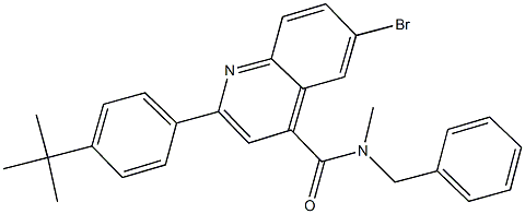 N-benzyl-6-bromo-2-(4-tert-butylphenyl)-N-methyl-4-quinolinecarboxamide Struktur