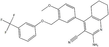 445237-36-5 2-amino-4-(4-methoxy-3-{[3-(trifluoromethyl)phenoxy]methyl}phenyl)-5,6,7,8-tetrahydro-3-quinolinecarbonitrile