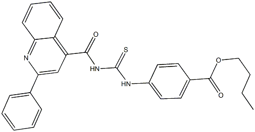 butyl 4-[({[(2-phenyl-4-quinolinyl)carbonyl]amino}carbothioyl)amino]benzoate,445237-37-6,结构式