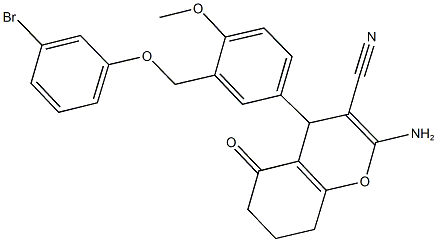 445237-40-1 2-amino-4-{3-[(3-bromophenoxy)methyl]-4-methoxyphenyl}-5-oxo-5,6,7,8-tetrahydro-4H-chromene-3-carbonitrile