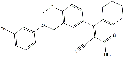 2-amino-4-{3-[(3-bromophenoxy)methyl]-4-methoxyphenyl}-5,6,7,8-tetrahydro-3-quinolinecarbonitrile|