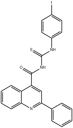 N-(4-iodophenyl)-N'-[(2-phenyl-4-quinolinyl)carbonyl]thiourea Structure