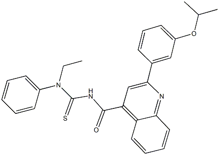 N-ethyl-N'-{[2-(3-isopropoxyphenyl)-4-quinolinyl]carbonyl}-N-phenylthiourea Structure