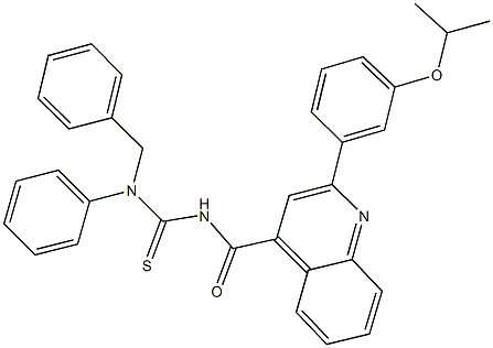 N-benzyl-N'-{[2-(3-isopropoxyphenyl)-4-quinolinyl]carbonyl}-N-phenylthiourea 化学構造式