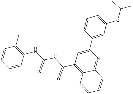 N-{[2-(3-isopropoxyphenyl)-4-quinolinyl]carbonyl}-N'-(2-methylphenyl)thiourea,445237-63-8,结构式