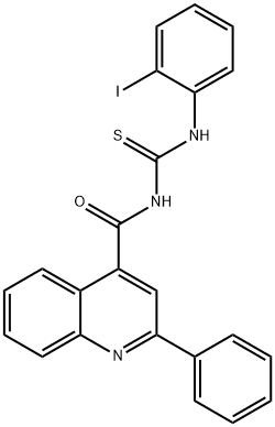 N-(2-iodophenyl)-N'-[(2-phenyl-4-quinolinyl)carbonyl]thiourea Struktur