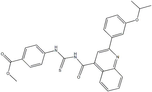 methyl 4-{[({[2-(3-isopropoxyphenyl)-4-quinolinyl]carbonyl}amino)carbothioyl]amino}benzoate,445237-79-6,结构式