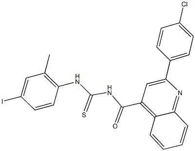 N-{[2-(4-chlorophenyl)-4-quinolinyl]carbonyl}-N'-(4-iodo-2-methylphenyl)thiourea Structure