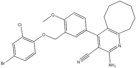 2-amino-4-{3-[(4-bromo-2-chlorophenoxy)methyl]-4-methoxyphenyl}-5,6,7,8,9,10-hexahydrocycloocta[b]pyridine-3-carbonitrile|