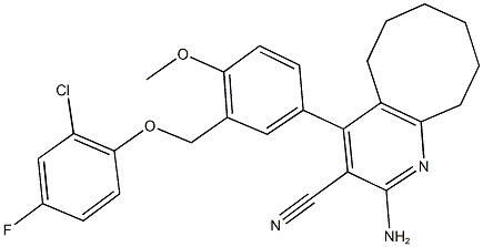 2-amino-4-{3-[(2-chloro-4-fluorophenoxy)methyl]-4-methoxyphenyl}-5,6,7,8,9,10-hexahydrocycloocta[b]pyridine-3-carbonitrile|