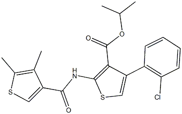 isopropyl 4-(2-chlorophenyl)-2-{[(4,5-dimethyl-3-thienyl)carbonyl]amino}-3-thiophenecarboxylate Structure