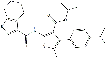 445238-20-0 isopropyl 4-(4-isopropylphenyl)-5-methyl-2-[(4,5,6,7-tetrahydro-1-benzothien-3-ylcarbonyl)amino]-3-thiophenecarboxylate