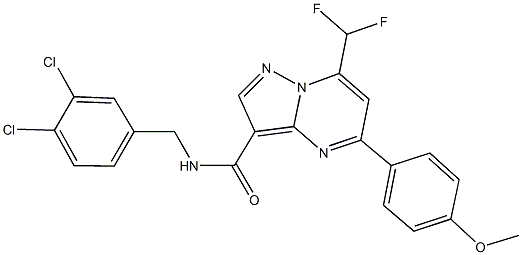 N-(3,4-dichlorobenzyl)-7-(difluoromethyl)-5-(4-methoxyphenyl)pyrazolo[1,5-a]pyrimidine-3-carboxamide Struktur