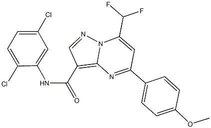 N-(2,5-dichlorophenyl)-7-(difluoromethyl)-5-(4-methoxyphenyl)pyrazolo[1,5-a]pyrimidine-3-carboxamide 化学構造式