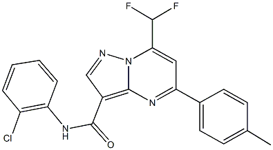 N-(2-chlorophenyl)-7-(difluoromethyl)-5-(4-methylphenyl)pyrazolo[1,5-a]pyrimidine-3-carboxamide,445238-59-5,结构式