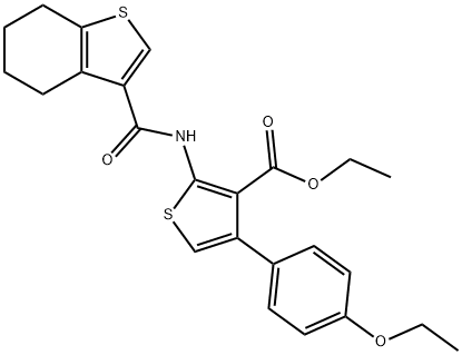 ethyl 4-(4-ethoxyphenyl)-2-[(4,5,6,7-tetrahydro-1-benzothien-3-ylcarbonyl)amino]-3-thiophenecarboxylate Structure