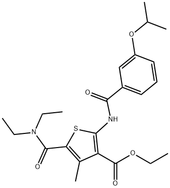 ethyl 5-[(diethylamino)carbonyl]-2-[(3-isopropoxybenzoyl)amino]-4-methyl-3-thiophenecarboxylate,445239-04-3,结构式