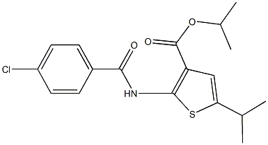 isopropyl 2-[(4-chlorobenzoyl)amino]-5-isopropyl-3-thiophenecarboxylate Structure
