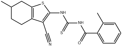 N-(3-cyano-6-methyl-4,5,6,7-tetrahydro-1-benzothien-2-yl)-N'-(2-methylbenzoyl)thiourea Structure