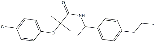2-(4-chlorophenoxy)-2-methyl-N-[1-(4-propylphenyl)ethyl]propanamide,445240-08-4,结构式