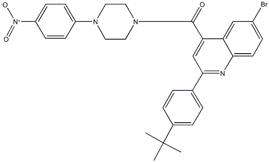 6-bromo-2-(4-tert-butylphenyl)-4-[(4-{4-nitrophenyl}-1-piperazinyl)carbonyl]quinoline Structure