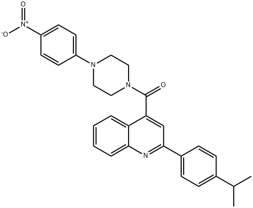 4-[(4-{4-nitrophenyl}-1-piperazinyl)carbonyl]-2-(4-isopropylphenyl)quinoline Structure