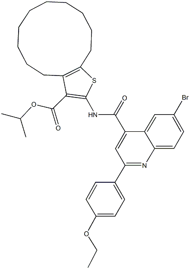 445241-96-3 isopropyl 2-({[6-bromo-2-(4-ethoxyphenyl)-4-quinolinyl]carbonyl}amino)-4,5,6,7,8,9,10,11,12,13-decahydrocyclododeca[b]thiophene-3-carboxylate