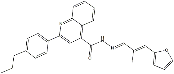 N'-[3-(2-furyl)-2-methyl-2-propenylidene]-2-(4-propylphenyl)-4-quinolinecarbohydrazide Struktur