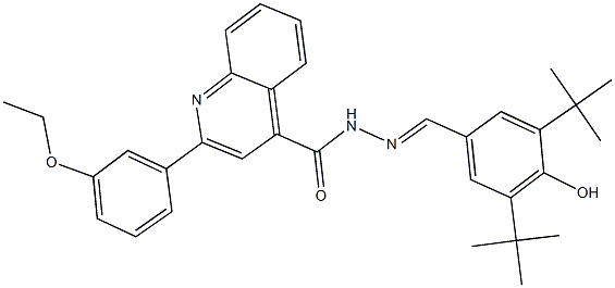 N'-(3,5-ditert-butyl-4-hydroxybenzylidene)-2-(3-ethoxyphenyl)-4-quinolinecarbohydrazide Struktur