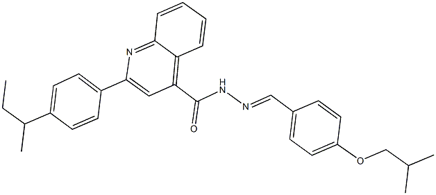 2-(4-sec-butylphenyl)-N'-(4-isobutoxybenzylidene)-4-quinolinecarbohydrazide Structure