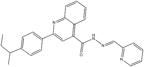 2-(4-sec-butylphenyl)-N'-(2-pyridinylmethylene)-4-quinolinecarbohydrazide Struktur