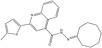 N'-cyclooctylidene-2-(5-methyl-2-thienyl)-4-quinolinecarbohydrazide Structure