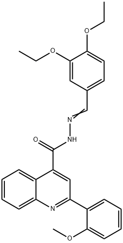 N'-(3,4-diethoxybenzylidene)-2-(2-methoxyphenyl)-4-quinolinecarbohydrazide,445242-36-4,结构式