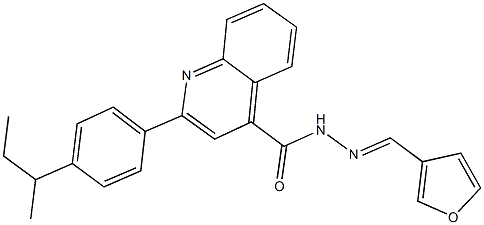 2-(4-sec-butylphenyl)-N'-(3-furylmethylene)-4-quinolinecarbohydrazide 结构式